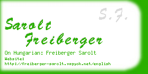 sarolt freiberger business card
